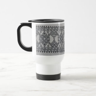 Svart broderi resemugg