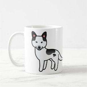 Svart Brokig Tecknad Sibirisk Husky Kaffemugg