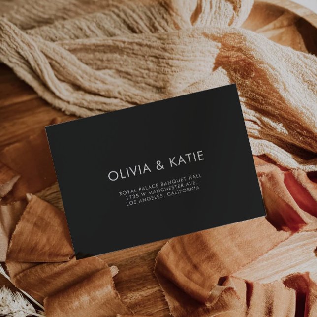 Svart Bröllop-kuvert Adress-mall (Black Wedding Envelope Address Template)