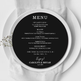 Svart Bröllop-middag med enkel Elegant Meny