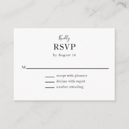 Svart Bröllop Modern OSA-minimalistisk enkel Tilläggskort