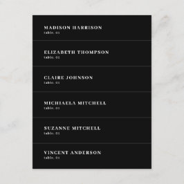 Svart Bröllop Namn-platskort DIG Inbjudningar