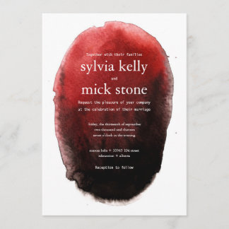 Svart bröllopinbjudan för vattenfärg inbjudningar