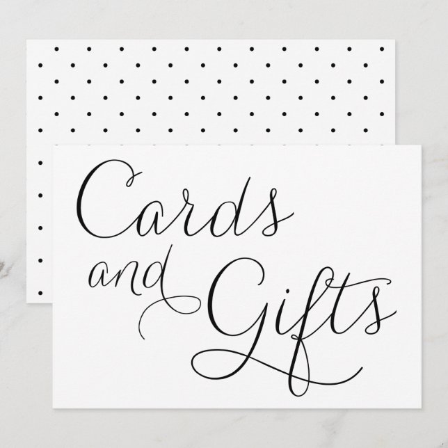 Svart Bröllopskort- och presentkortssignatur Inbjudningar (Fram/baksida)