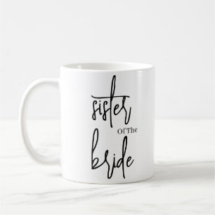 Svart bröllopsskrift syster till bruden kaffe kaffemugg