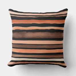 Svart brons och persikofärgad rand kudde