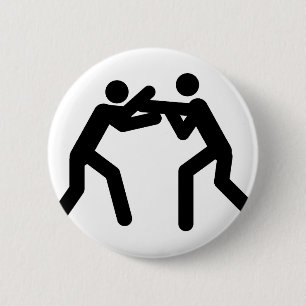 svart brottningsportsymbol knapp