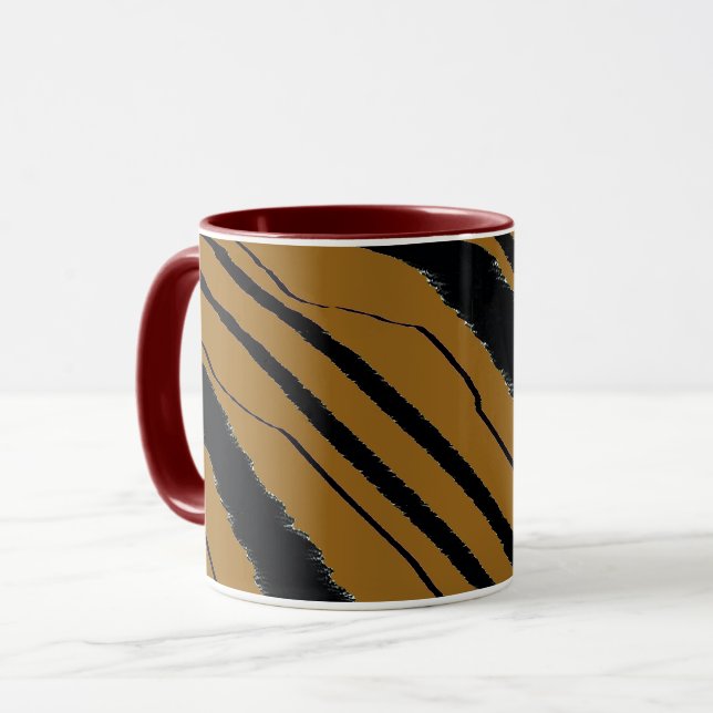 Svart, brun djurutskrift, kombinationsruta mugg (Framsida vänster)