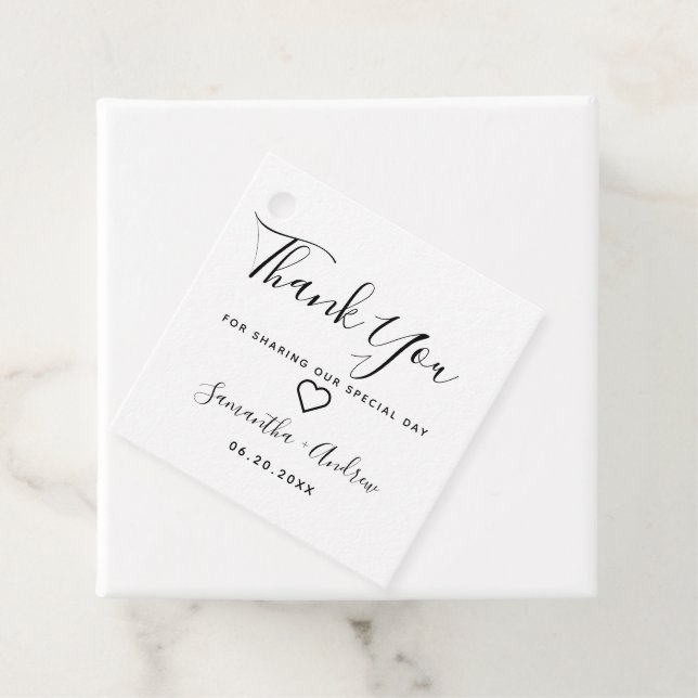 Svart brun kraftkraft tack, bröllop gåvor etiketter (På plats)