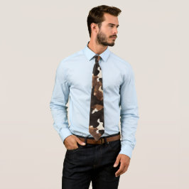 Svart Brun Kräm Ko Print Slips