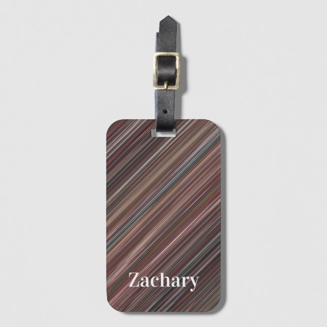 Svart, brun och vit diagonal Rand Bagagebricka (Framsida vertikal)