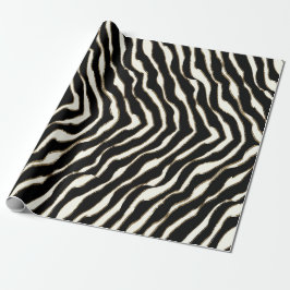Svart brun och vit Zebra tryck-gift Presentpapper