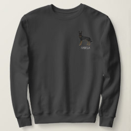 Svart-Brun Tysk Schäferhund Hund Med Anpassad Text T Shirt