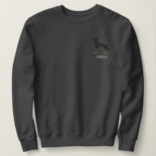 Svart-Brun Tysk Schäferhund Hund Med Anpassad Text T Shirt