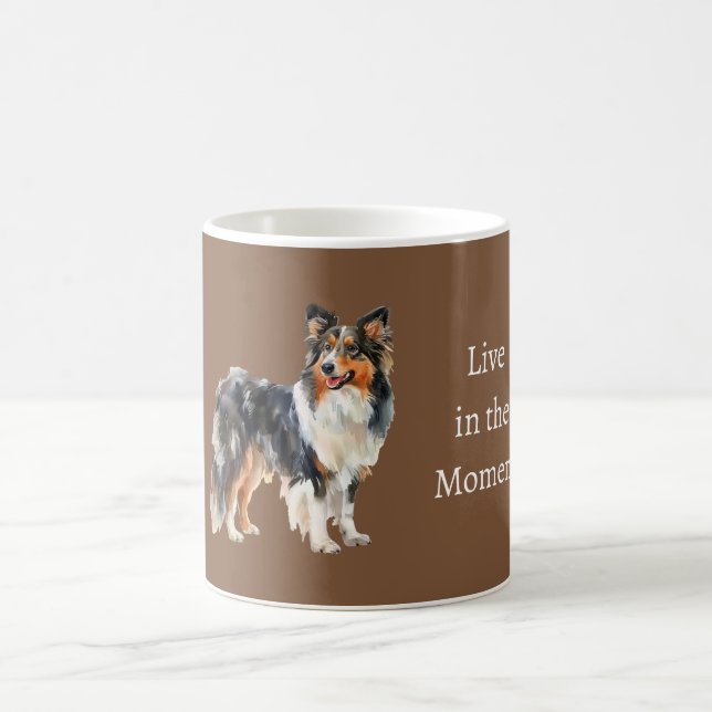 Svart Brun Vit Hund Kaffemugg (Center)