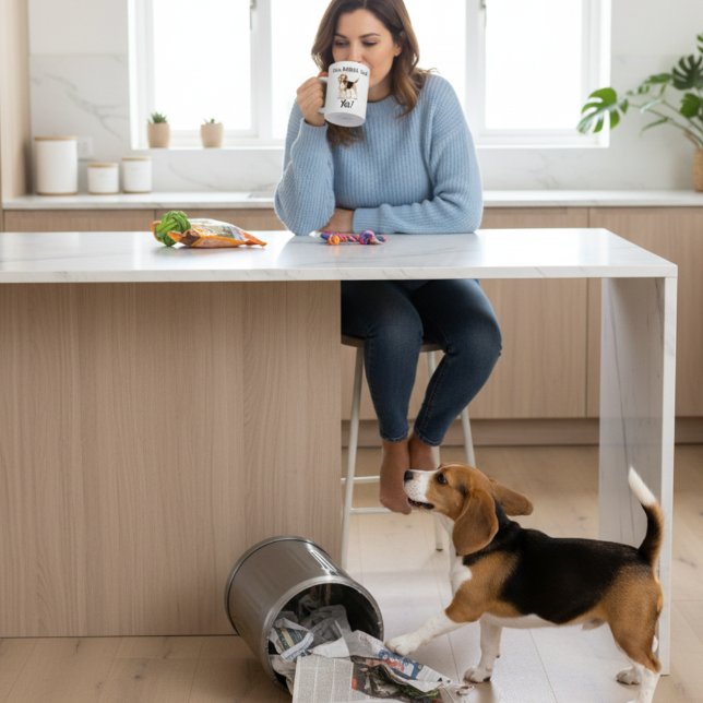Svart & bruna Beagle Mugg/ typografi/Personlig anp Kaffemugg (Skapare uppladdad)