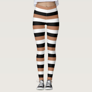 Svart-, brunt- och vitrandar leggings