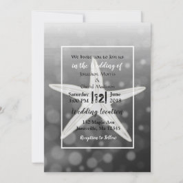 Svart Bubbles Starfish Beach Wedding-inbjudan Inbjudningar