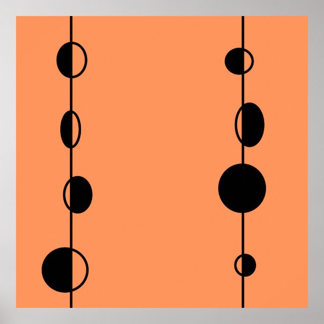 Svart bubblor och linjer på "persikofuzz"-bakgrund poster (Framsidan)