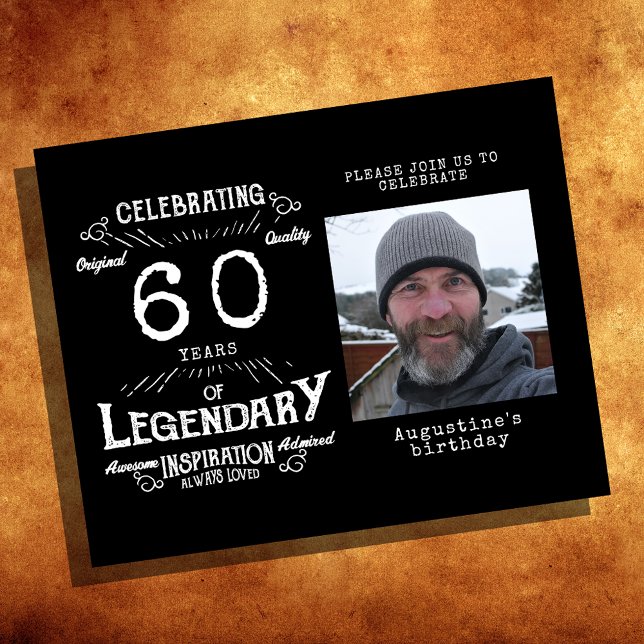 Svart budget 60:e födelsedagsinbjudan flygblad (Skapare uppladdad)