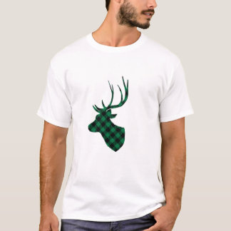 Svart Buffel Plaid Hjort T Shirt