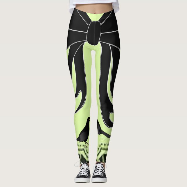Svart buggben leggings (Framsida)