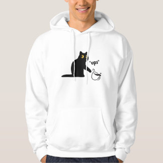 Svart busig katt hoodie