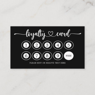 Svart Business Logotyp Store Salon Coffee Shop Lojalitetskort