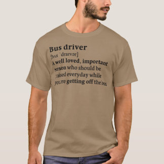Svart buss-drivrutinsordlista t shirt