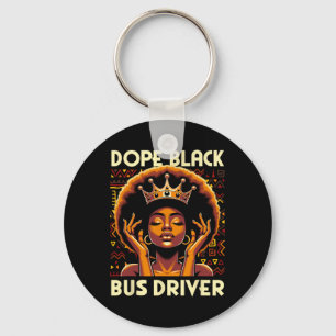 Svart bussförare afroamerikansk afro melanin drog nyckelring
