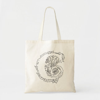 Svart "C" Design Tote Bag Tygkasse