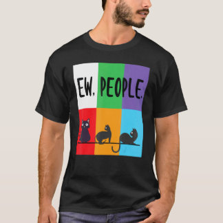 svart ca kvinnors ew människor meowy katt t shirt
