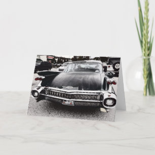 Svart Cadillac hälsningkort Kort