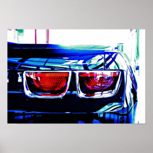 Svart Camaro ZL1 svanljus med dekal Poster