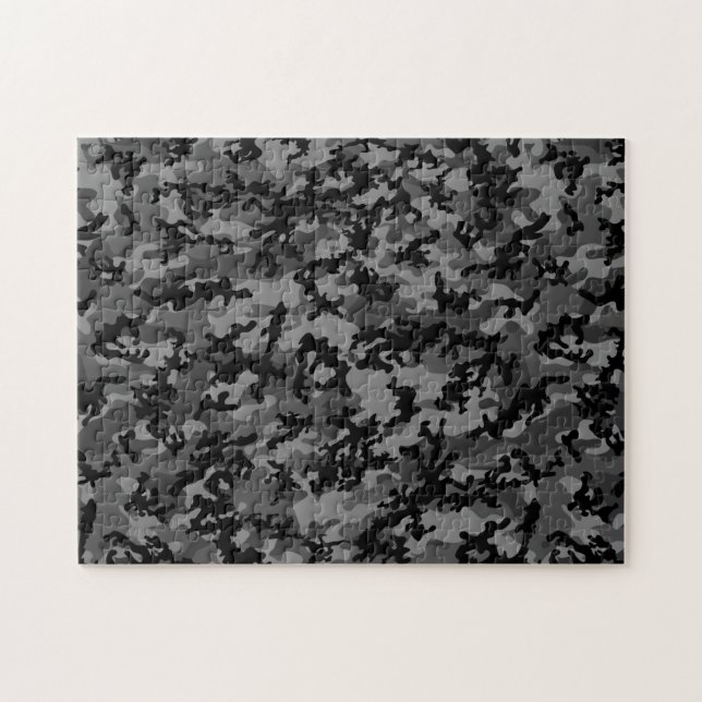 Svart Camo för anpassningsbar pussel (Horisontell)