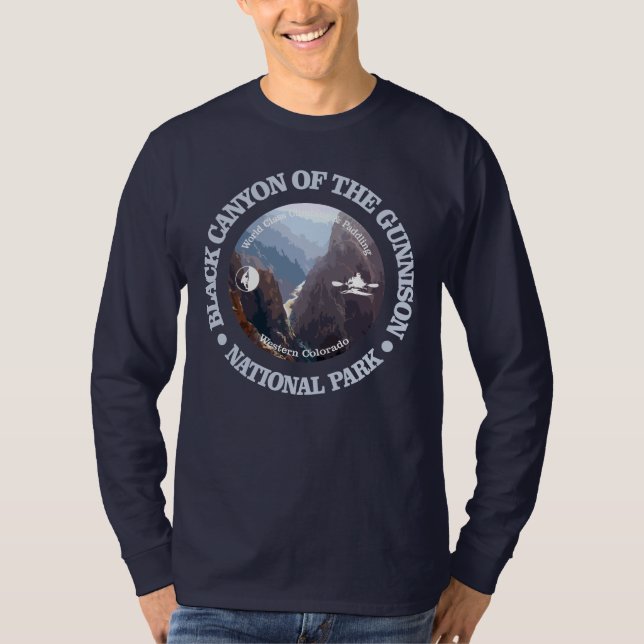 Svart Canyon of the Gunnison NP (C) T Shirt (Framsida)