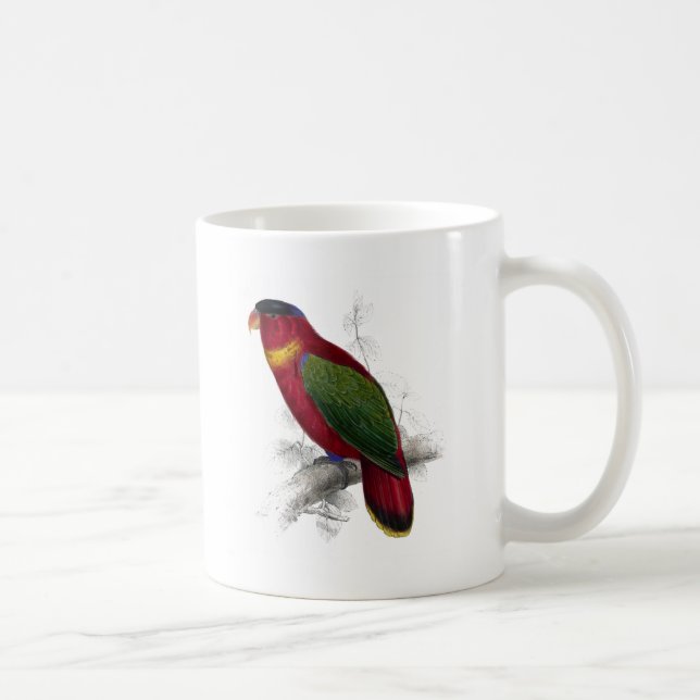 Svart-Capped Lory av Edward Lear Kaffemugg (Höger)