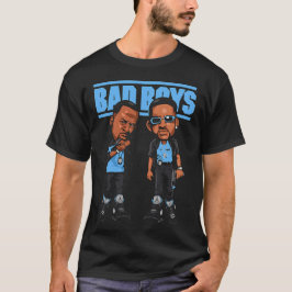Svart Carolina 5 AJ5 Bad Boys Tecknad Grafik T Shirt