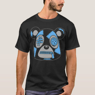 Svart Carolina 5 AJ5 Lappverk Björn Ansikte Grafik T Shirt