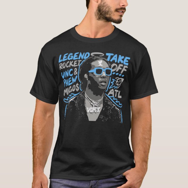 Svart Carolina 5 AJ5 Legend Take Off T Shirt (Framsida)