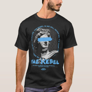 Svart Carolina 5 AJ5 The Rebel Statue Grafik T Shirt