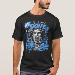 Svart Carolina 5 AJ5 Vi Lyser Inte Lika T Shirt