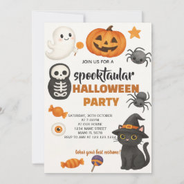 Svart Cat Halloween fest-inbjudan Inbjudningar