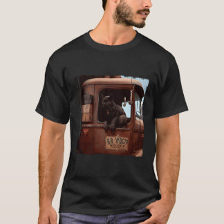Svart Cat Lastbil-drivrutin Chocolate T Shirt