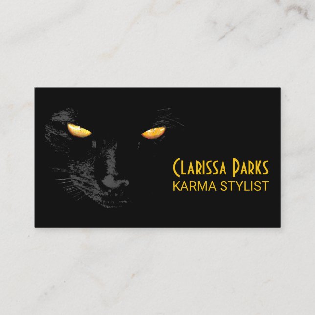 Svart Cat Magic-elegant Visitkort (Framsida)
