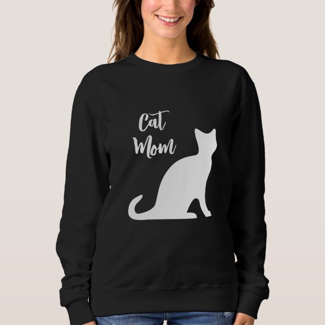 Svart Cat Mamma-tröja för kvinnor T Shirt (Framsida)
