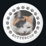 Svart Cat Tass avtryck Ram Pet Photo Magnet<br><div class="desc">Cat tass avtryck anpassningsbar  tar kattfoto ram.</div>