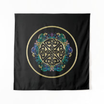 Svart Celtic Tapestry för fnurraMandalavägg