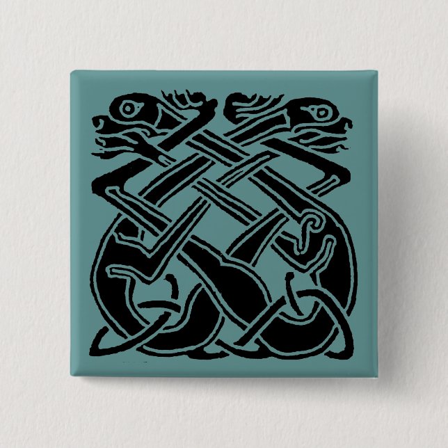 Svart Celtichundar Knapp (Framsida)
