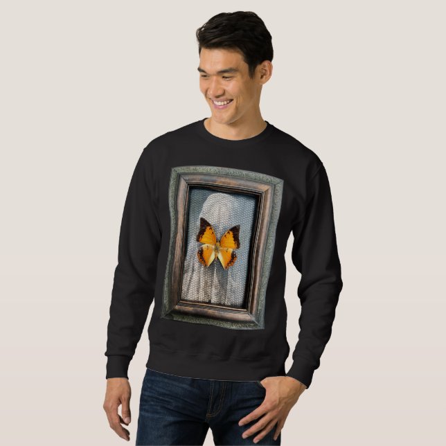 Svart charaxes Butterfly Black Sweatshirt (Hel framsida)